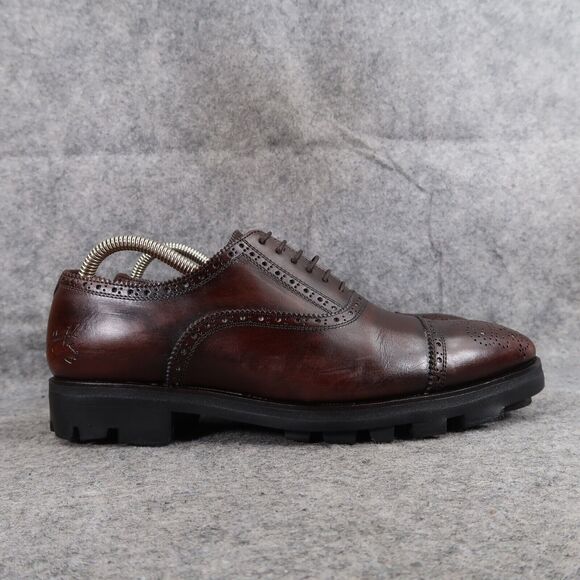 John Fluevog Shoes Mens 8 Oxford Classic Lace Up Brogue Brandenburg Angel Banker - Picture 2 of 16